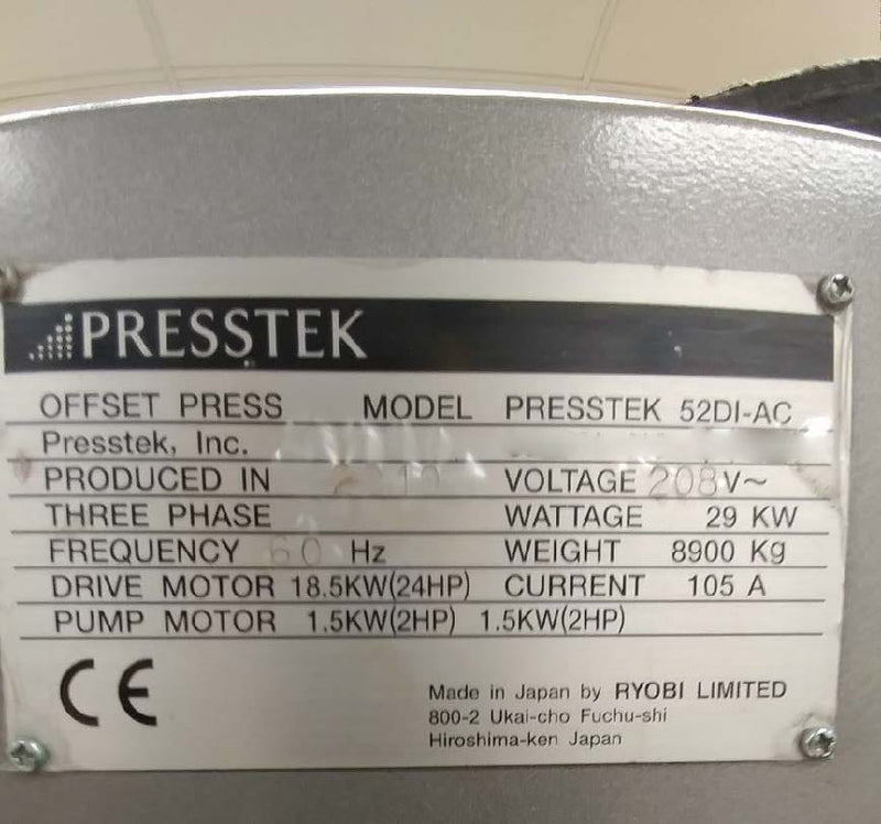 Presstek 52 DI AC Printer
