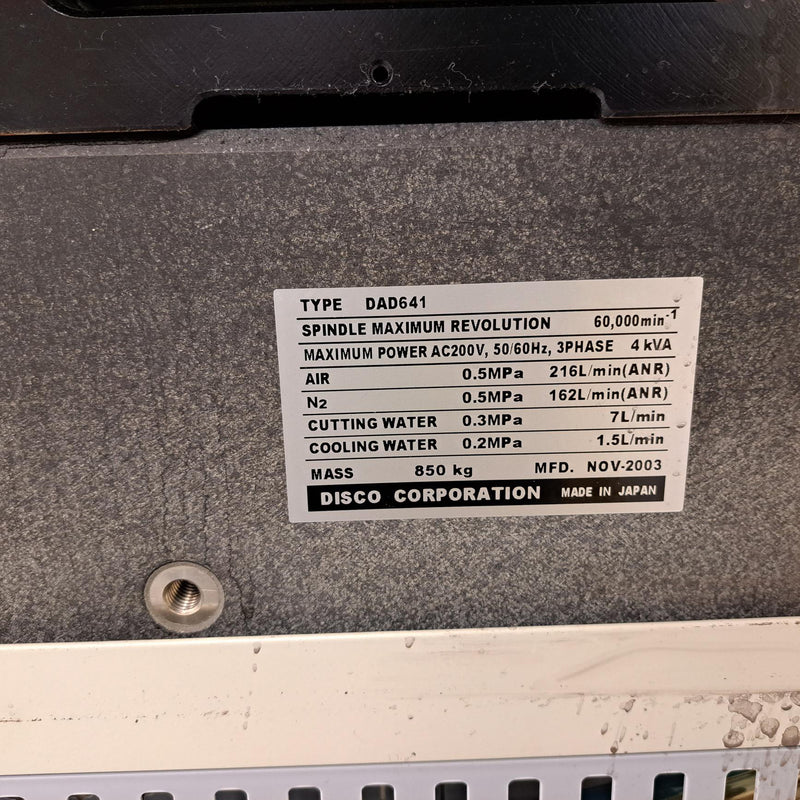 Disco DAD 641 Automatic Dicing Saw