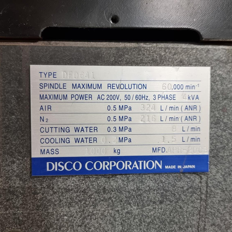 Disco DFD 641 Automatic Dicing Saw