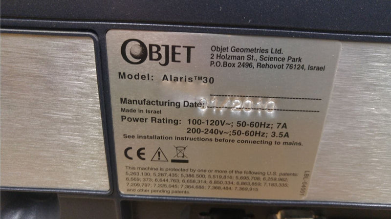 Objet Alaris 30 3D Printer