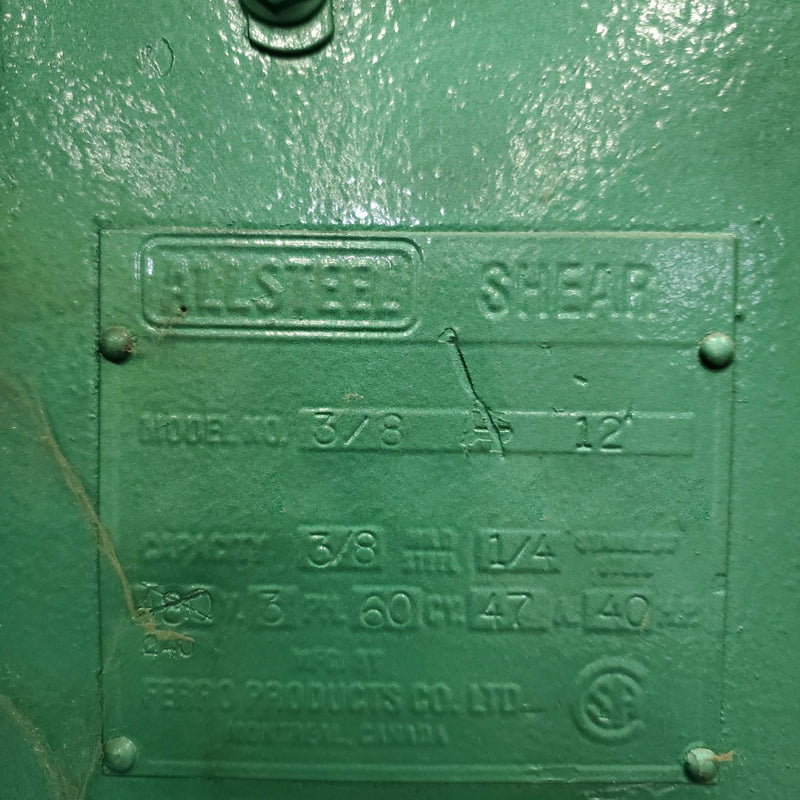 Allsteel 3/8 12 Shear
