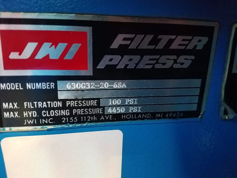 JWI 630 G 32-20-6 SA Filter Press