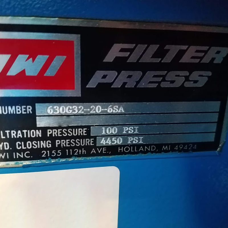 JWI 630 G 32-20-6 SA Filter Press
