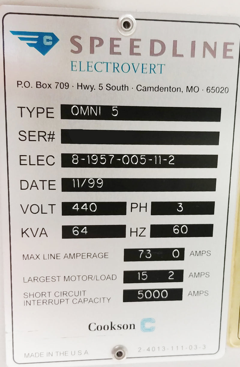 Speedline / Electrovert Omni Flo 5 Reflow Oven