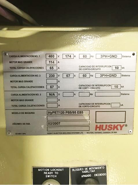 Husky HyPet 120 Injection Molding Machine