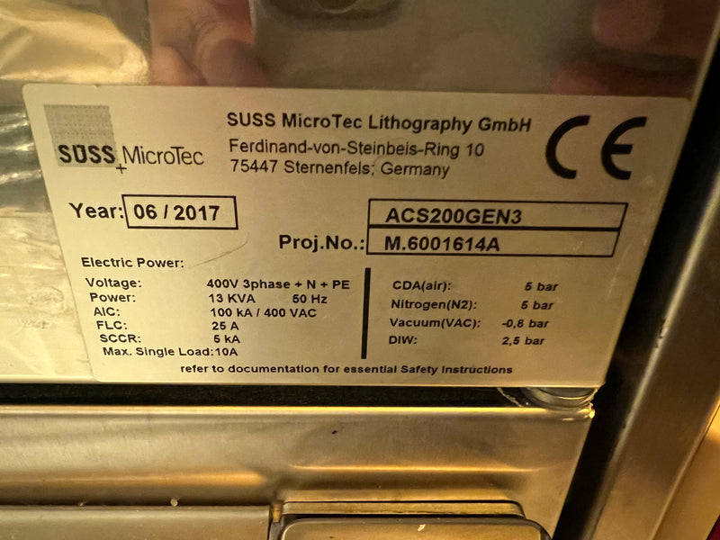 SUSS ACS 200 Gen 3 Coater / Developer