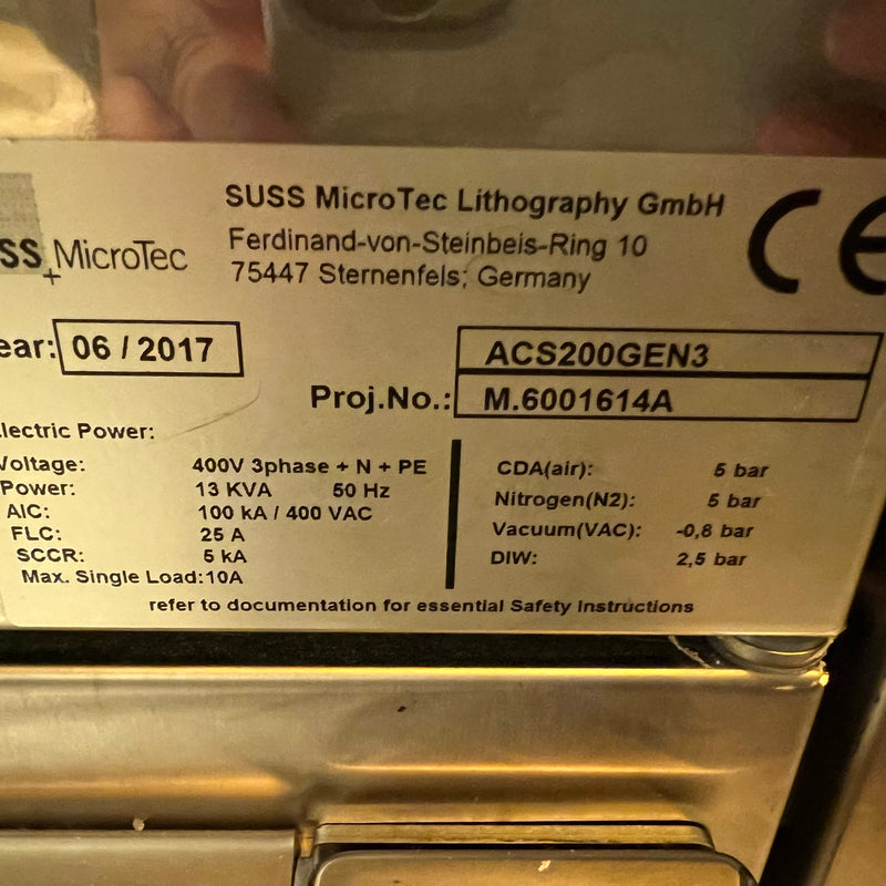 SUSS ACS 200 Gen 3 Coater / Developer