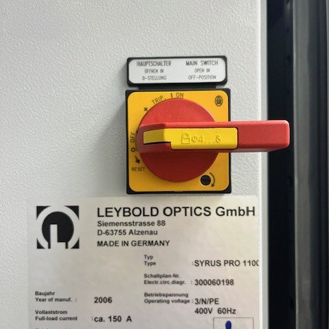 Leybold Syrus Pro 1110 Box Coater