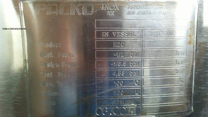 Packo Inox 200 LT Tank