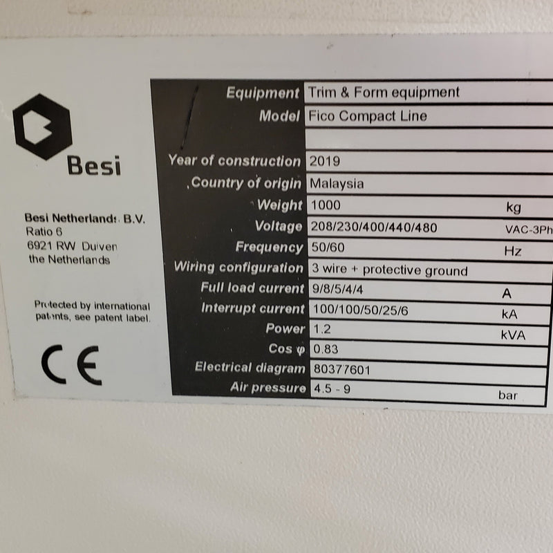 Besi / Datacon Fico Compact Line Trim & Form Machine
