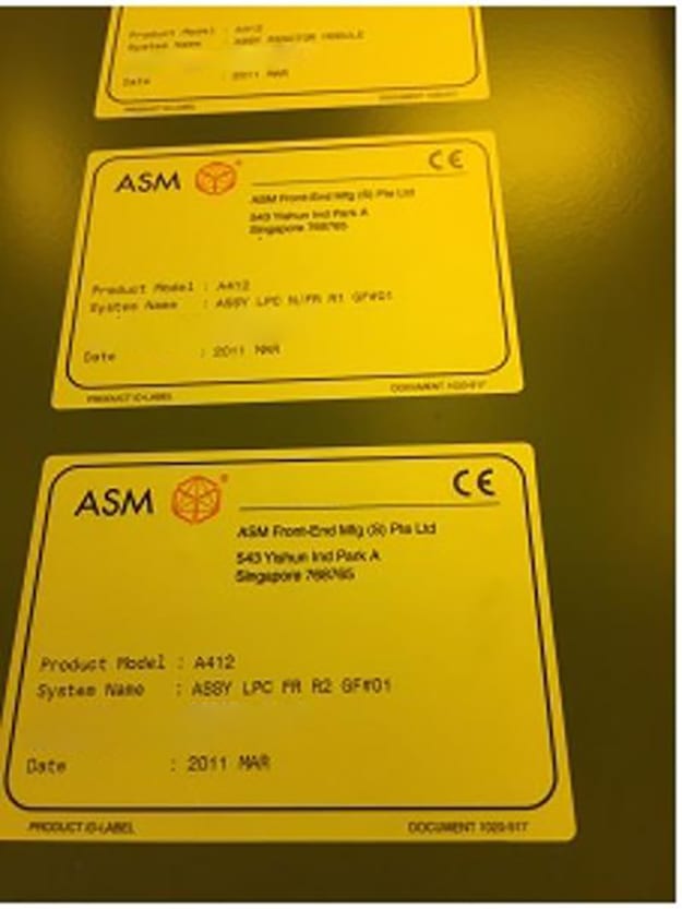 ASM A 412 LPCVD Furnace (Low Pressure Chemical Vapor Deposition)