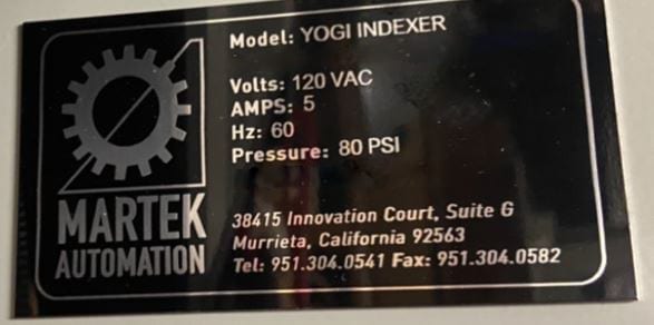 Martek Automation Yogi Indexer Comb Mold