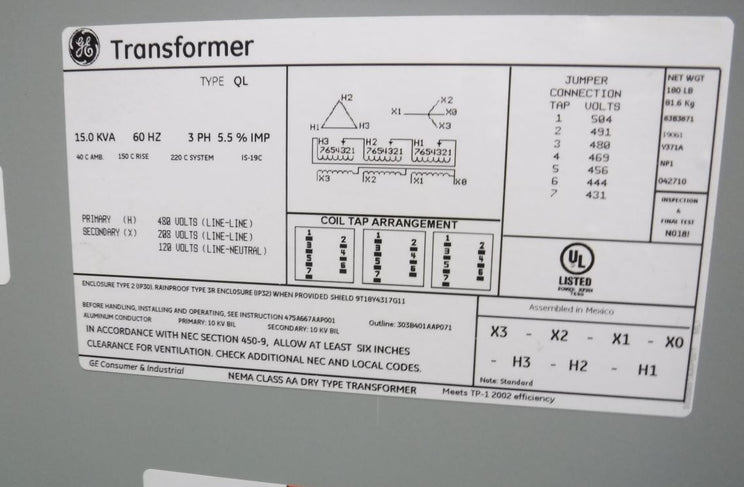 GE 9 T 83 B 3871 Transformer