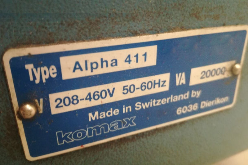 Komax Alpha 411 Cutting Machine