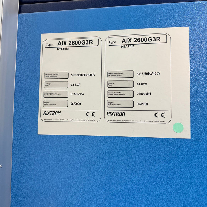 Aixtron AIX 2600 G 3 R MOCVD / OMVPE (Metal Organic Chemical Vapor Deposition / Organometallic Vapor Phase Epitaxy)