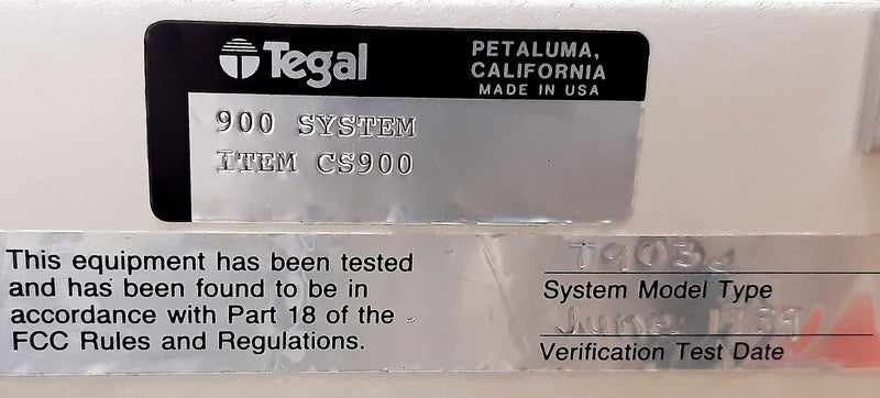 Tegal T 903 E Plasma RIE (Reactive Ion Etcher)