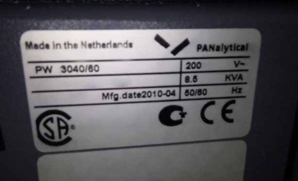Malvern Panalytical X'Pert Pro MPD XRD (X-ray Diffractometer)