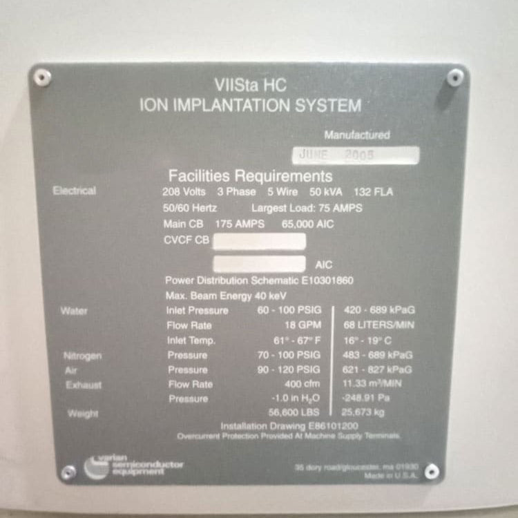 Applied Materials / Varian VIISta HC Ion Implanter