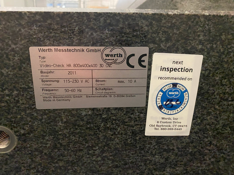 Werth VideoCheck High Precision Measuring Machine