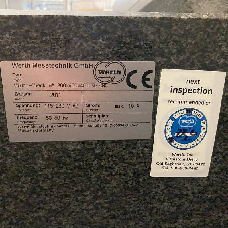 Werth VideoCheck High Precision Measuring Machine