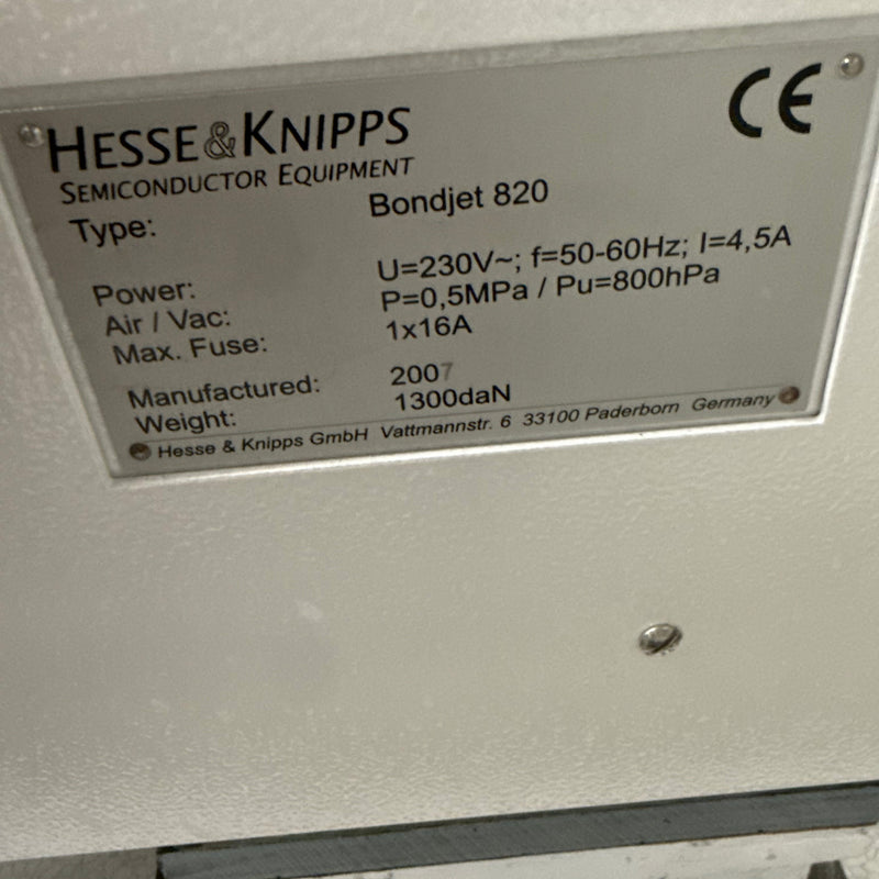 Hesse & Knipps (H&K) BJ 820 Wire Bonder