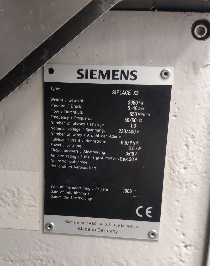 Siemens Siplace X 3 SMT Pick & Place Machine