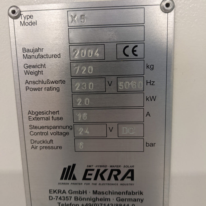 Ekra X 5 Automatic Screen Printer