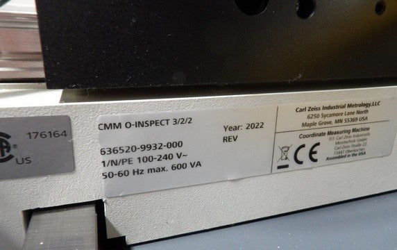 Zeiss O-INSPECT 3 / 2 / 2 CMM (Coordinate Measuring Machine)