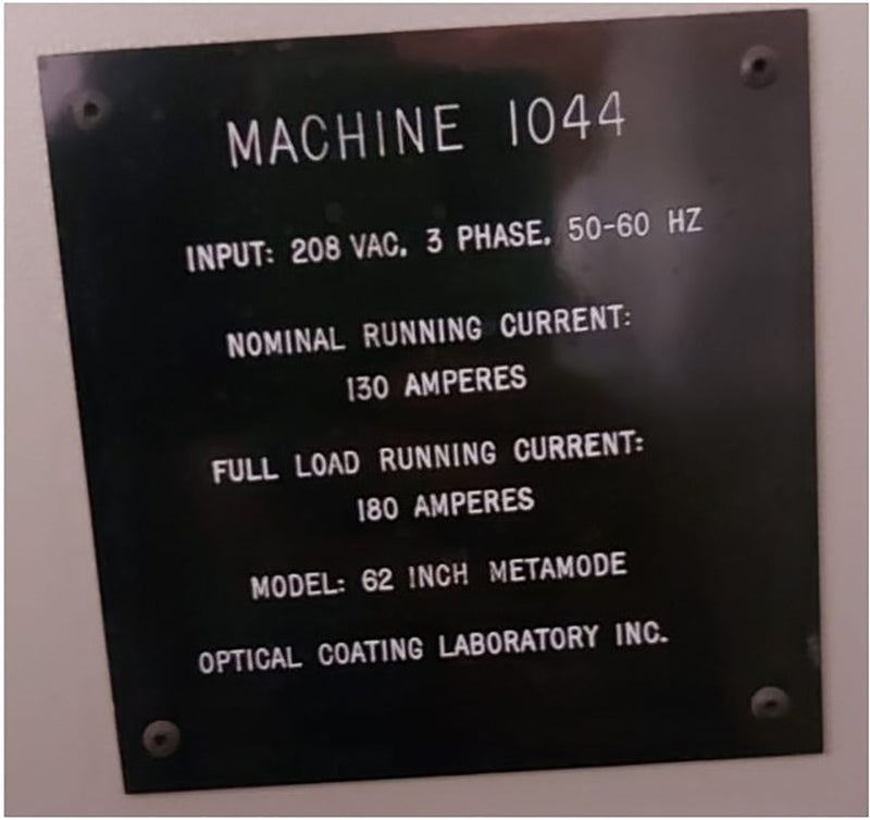 Optical Coating Laboratory OCLI M 1044 Vacuum Coater