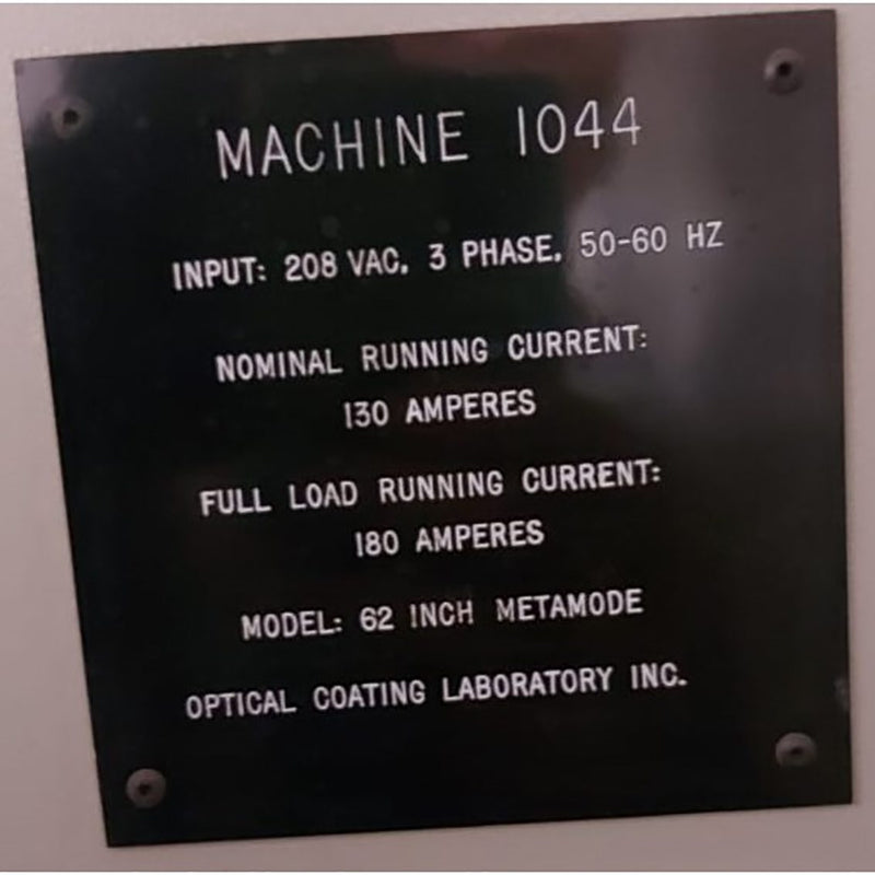 Optical Coating Laboratory OCLI M 1044 Vacuum Coater