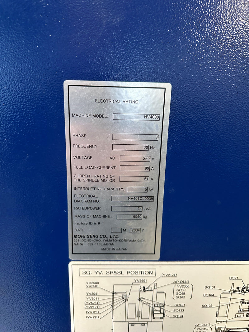 Mori Seiki NV 4000 Vertical Mill