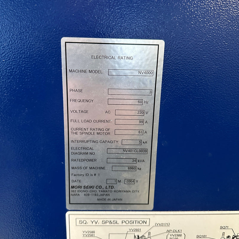 Mori Seiki NV 4000 Vertical Mill