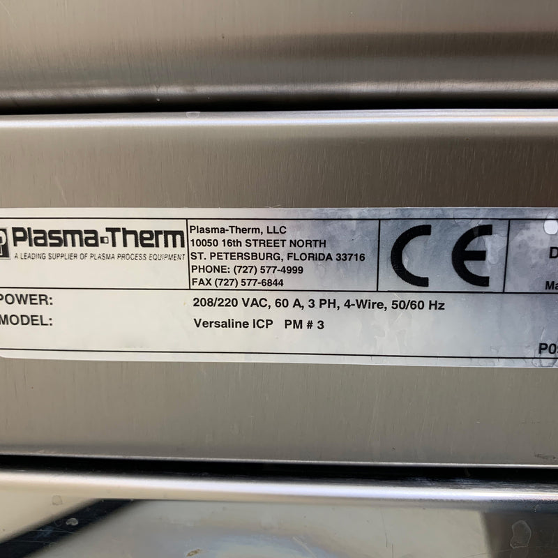 Plasmatherm Versaline ICP Etcher (Inductively Coupled Plasma)
