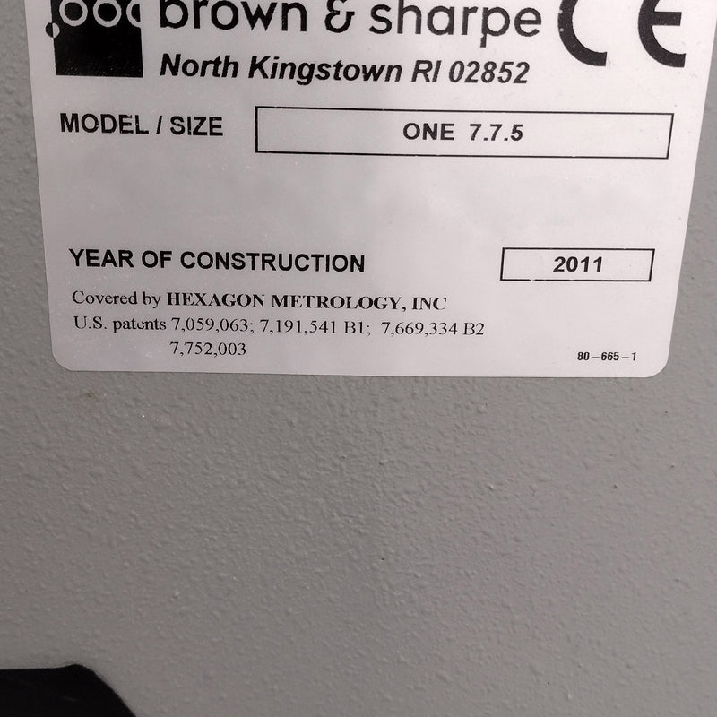 Brown & Sharpe ONE 7.7.5 CMM (Coordinate Measuring Machine)