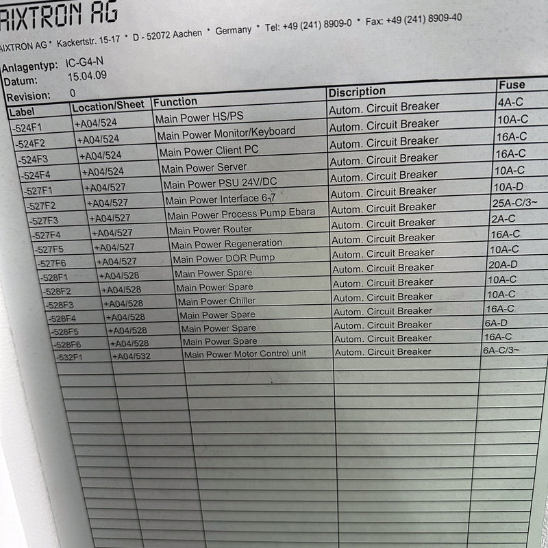Aixtron G 4 MOCVD (Metal Organic Chemical Vapor Deposition)
