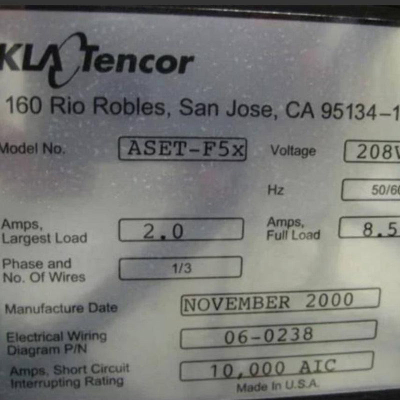 KLA ASET F 5 X Thin Film Measurement