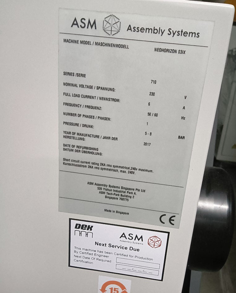 Dek NeoHorizon 03 ix Screen Printer