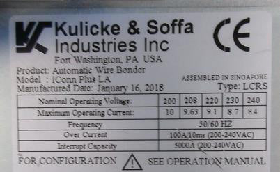 K&S IConn Plus LA Automatic Wire Bonder