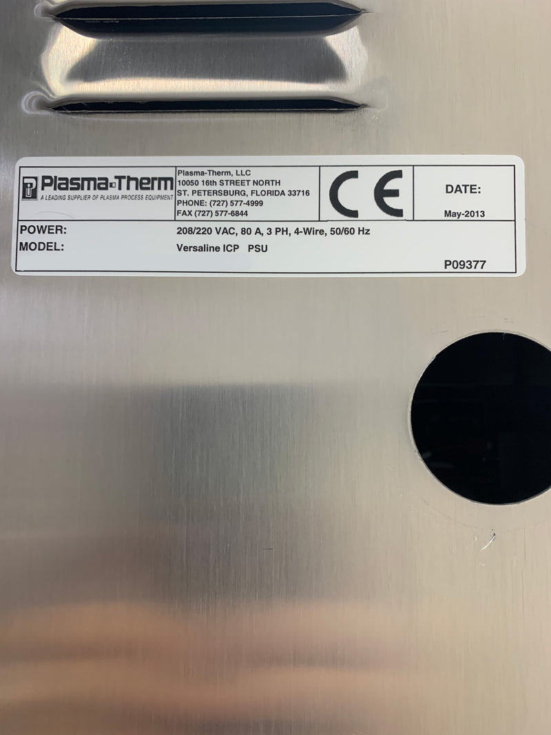 Plasmatherm Versaline ICP Etcher (Inductively Coupled Plasma)