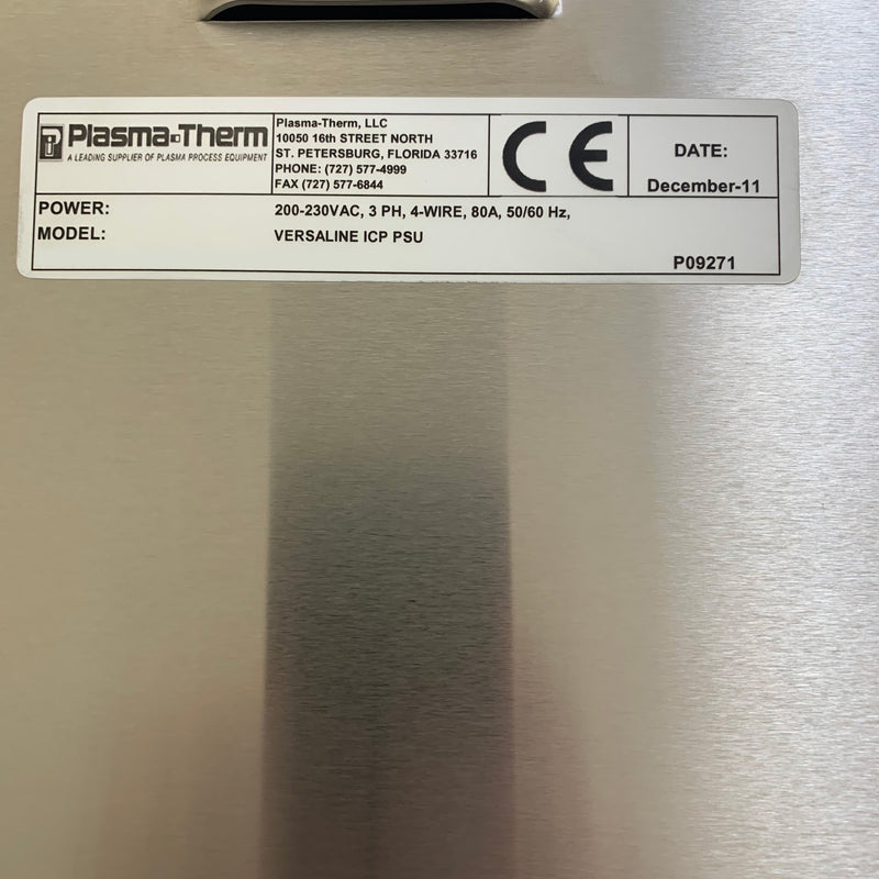 Plasmatherm Versaline ICP Etcher (Inductively Coupled Plasma)