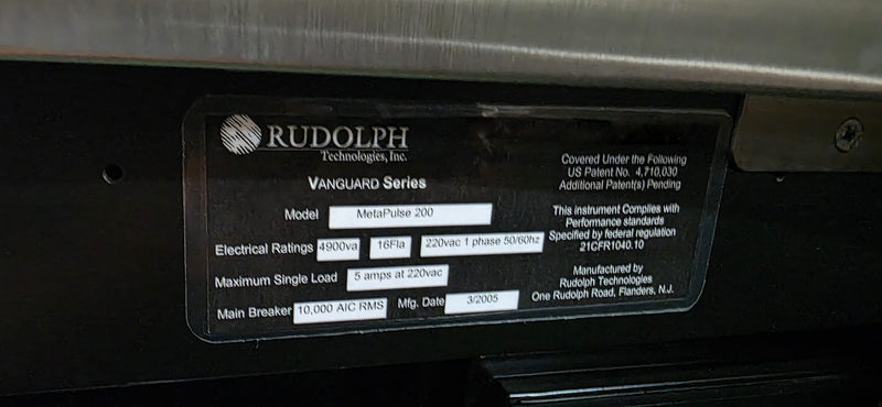 ONTO / Rudolph MetaPulse 200 Film Thickness Measurement System