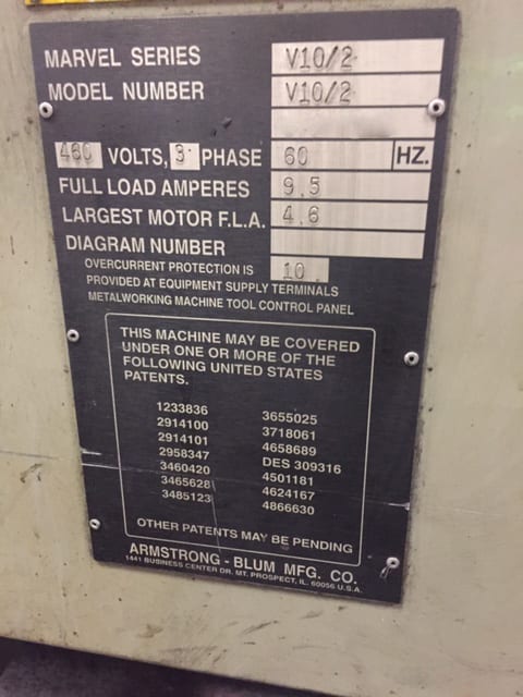 Marvel V 10/2 Band Saw