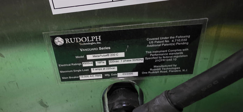 ONTO / Rudolph MetaPulse 200 Film Thickness Measurement System