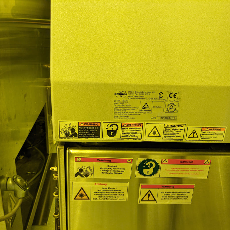 Bruker Contour GTX White Light Interferometer (WLI)