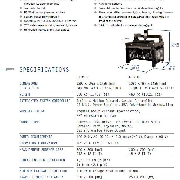 Cyber Technologies CT 350 T 3D Profilometer