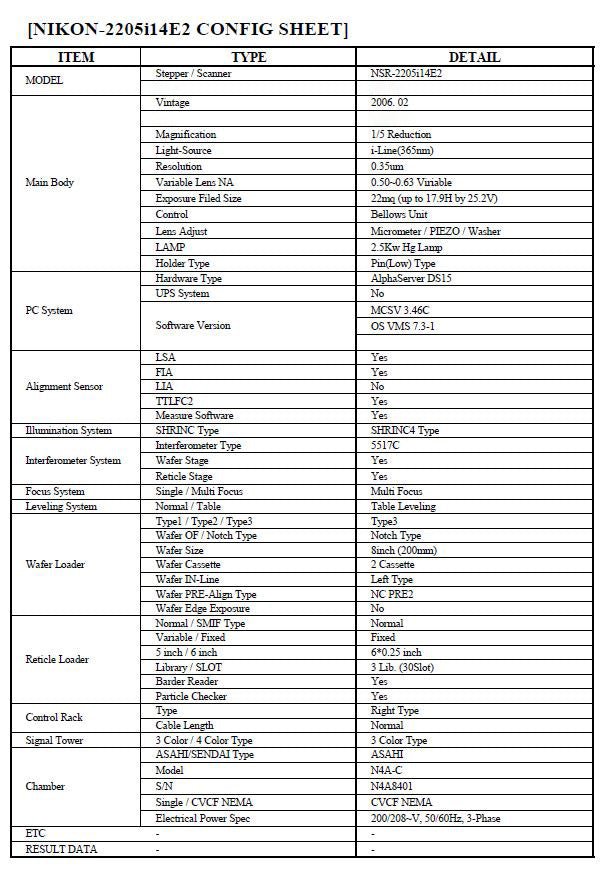 Nikon NSR 2205 i 14 E 2 i-Line Stepper