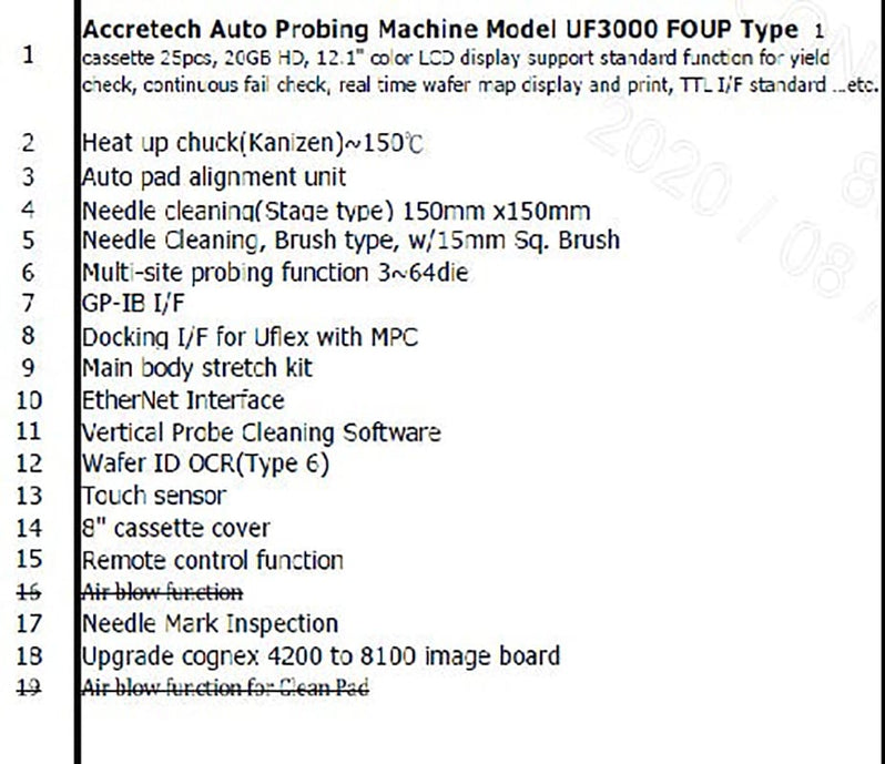 Accretech / TSK UF 3000 Automatic Wafer Prober