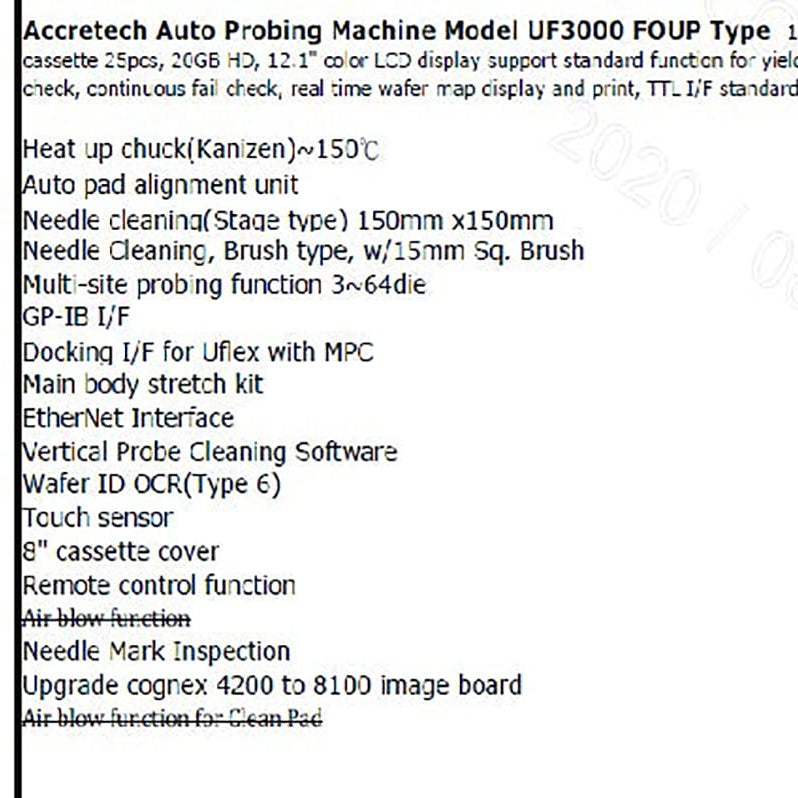 Accretech / TSK UF 3000 Automatic Wafer Prober