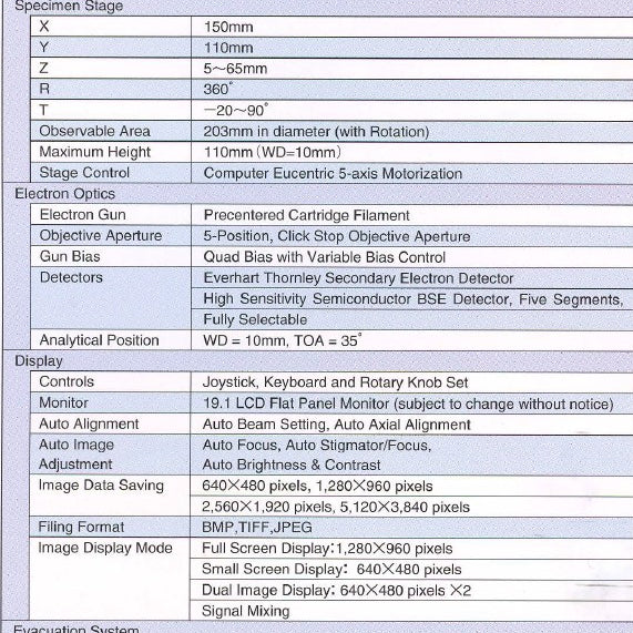 Hitachi S 3700 N SEM (Scanning Electron Microscope)