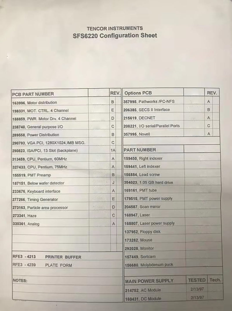 KLA 6220 Inspection System